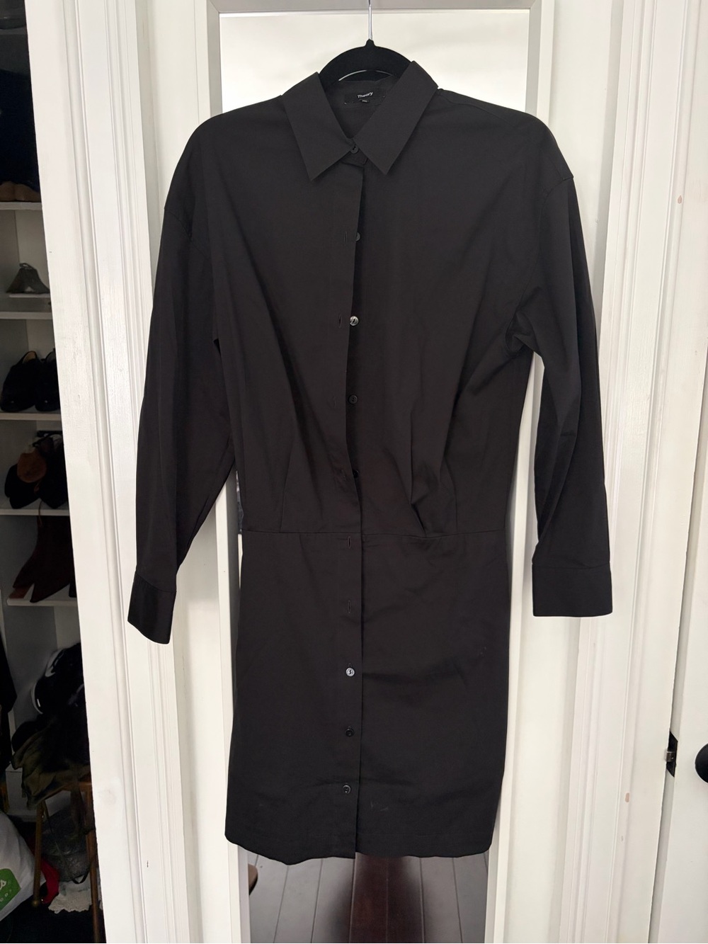Theory Fitted Shirt Dress in Good Cotton Size 4 - Picture 4 of 7